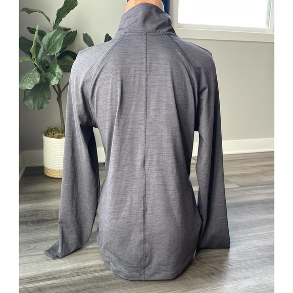 All In Motion Gray Athletic Zip Jacket M Pockets Mock Neck R1 - Picture 3 of 4